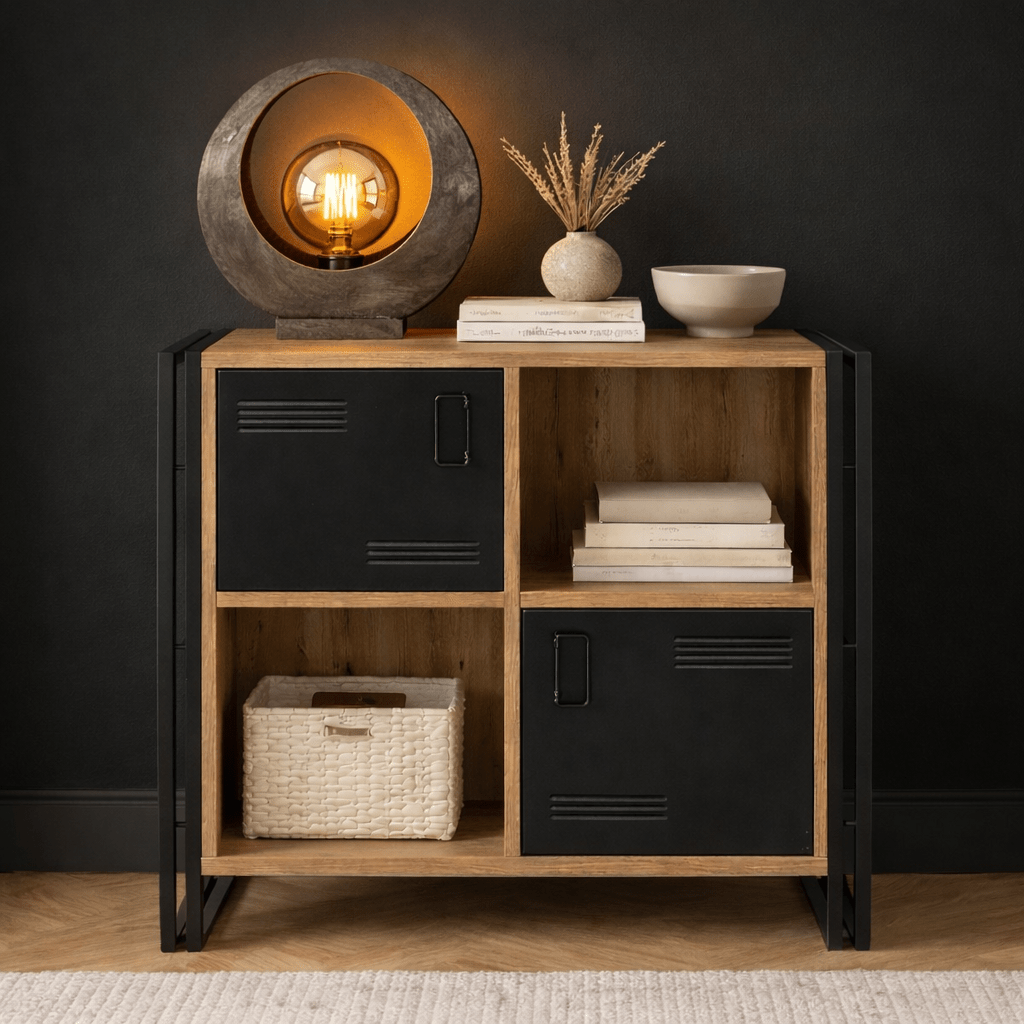 Bücherregal Cosmo Atlantic Pine Black Melamin 89x89x35 cm