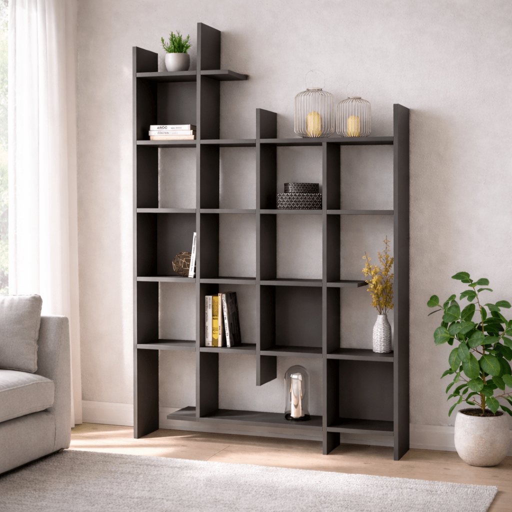 Bücherregal Anthrazit Melamin Manco 122x188x25,5 cm