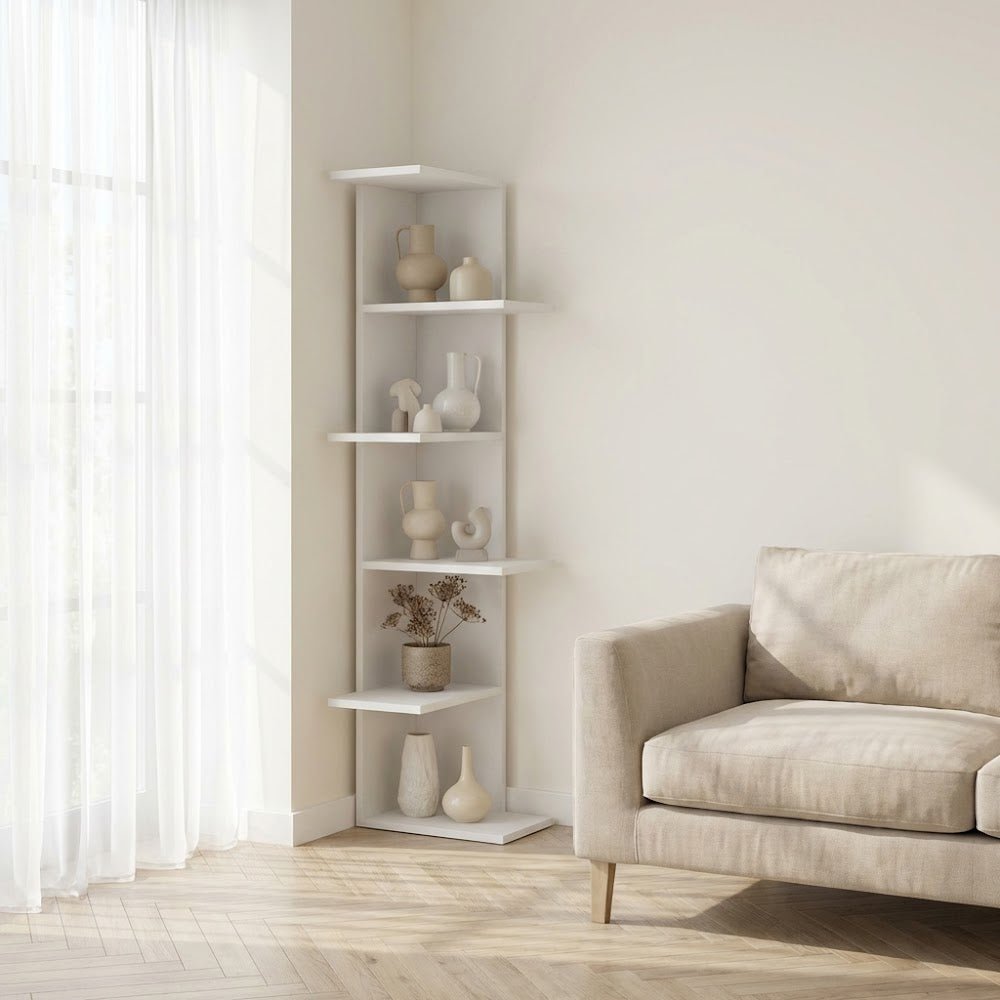 Bücherregal Saso White Melamin 37x141x24 cm