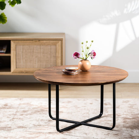 Stewie Couchtisch Akazienholz rund 75 cm