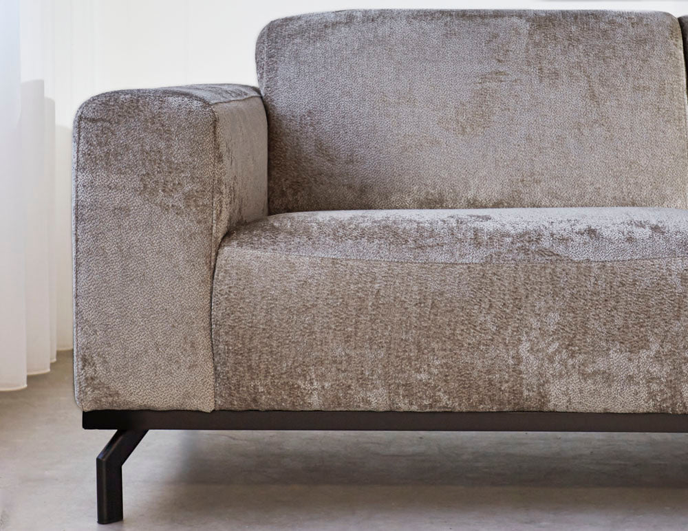 Ecksofa mit hohen Beinen Taupe Samt Chloe - rechts