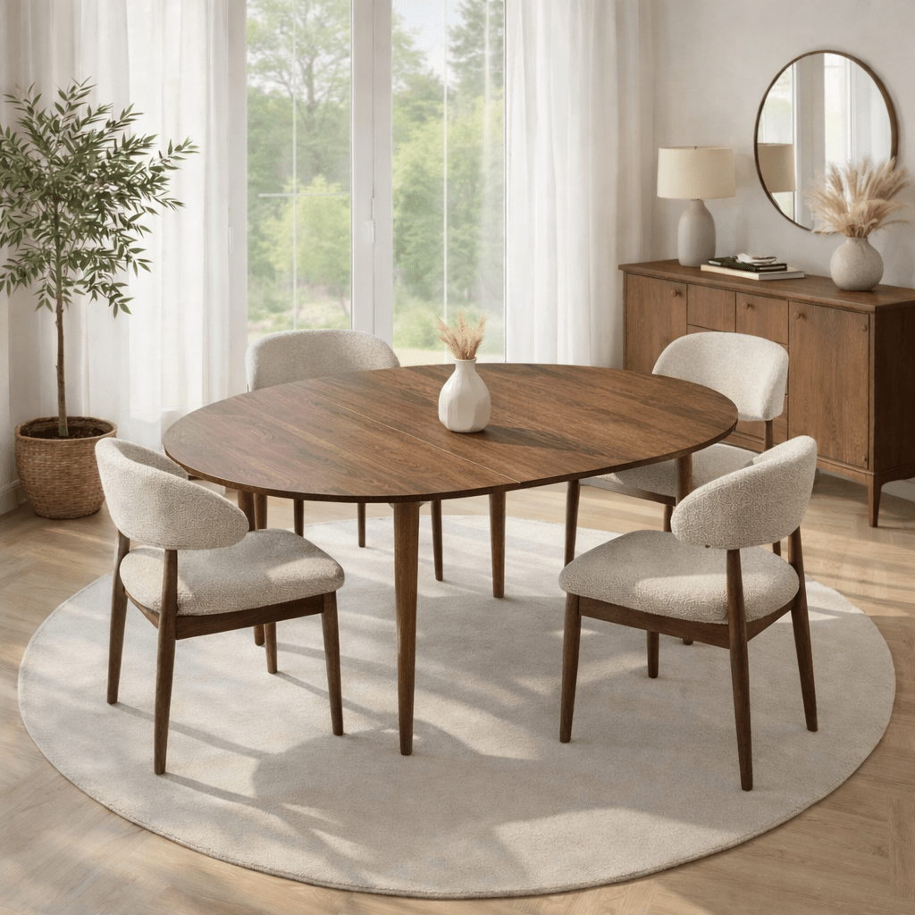 Rechteckiger Esstisch in Walnuss Melamin 180x89,5x75 cm - Linova