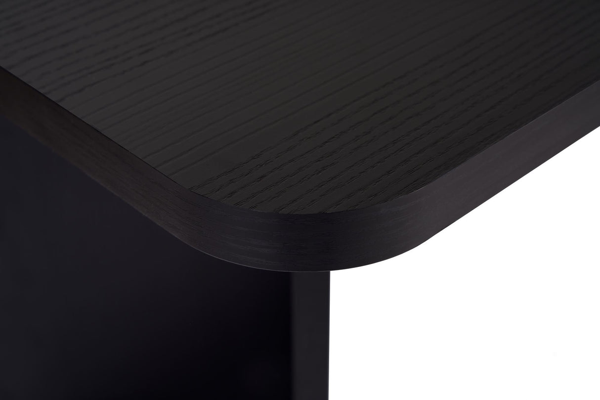 Schwarzer rechteckiger Esstisch aus Melamin 180x89,5x75 cm - Linova