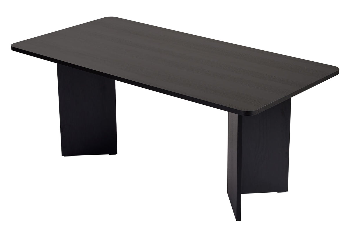 Schwarzer rechteckiger Esstisch aus Melamin 180x89,5x75 cm - Linova