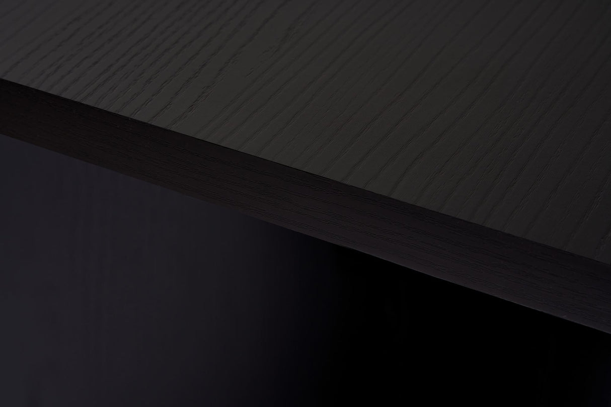 Schwarzer rechteckiger Esstisch aus Melamin 180x89,5x75 cm - Linova