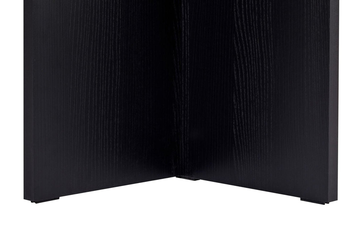 Schwarzer rechteckiger Esstisch aus Melamin 180x89,5x75 cm - Linova