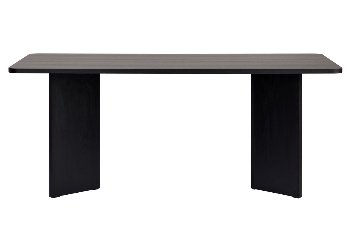 Schwarzer rechteckiger Esstisch aus Melamin 180x89,5x75 cm - Linova