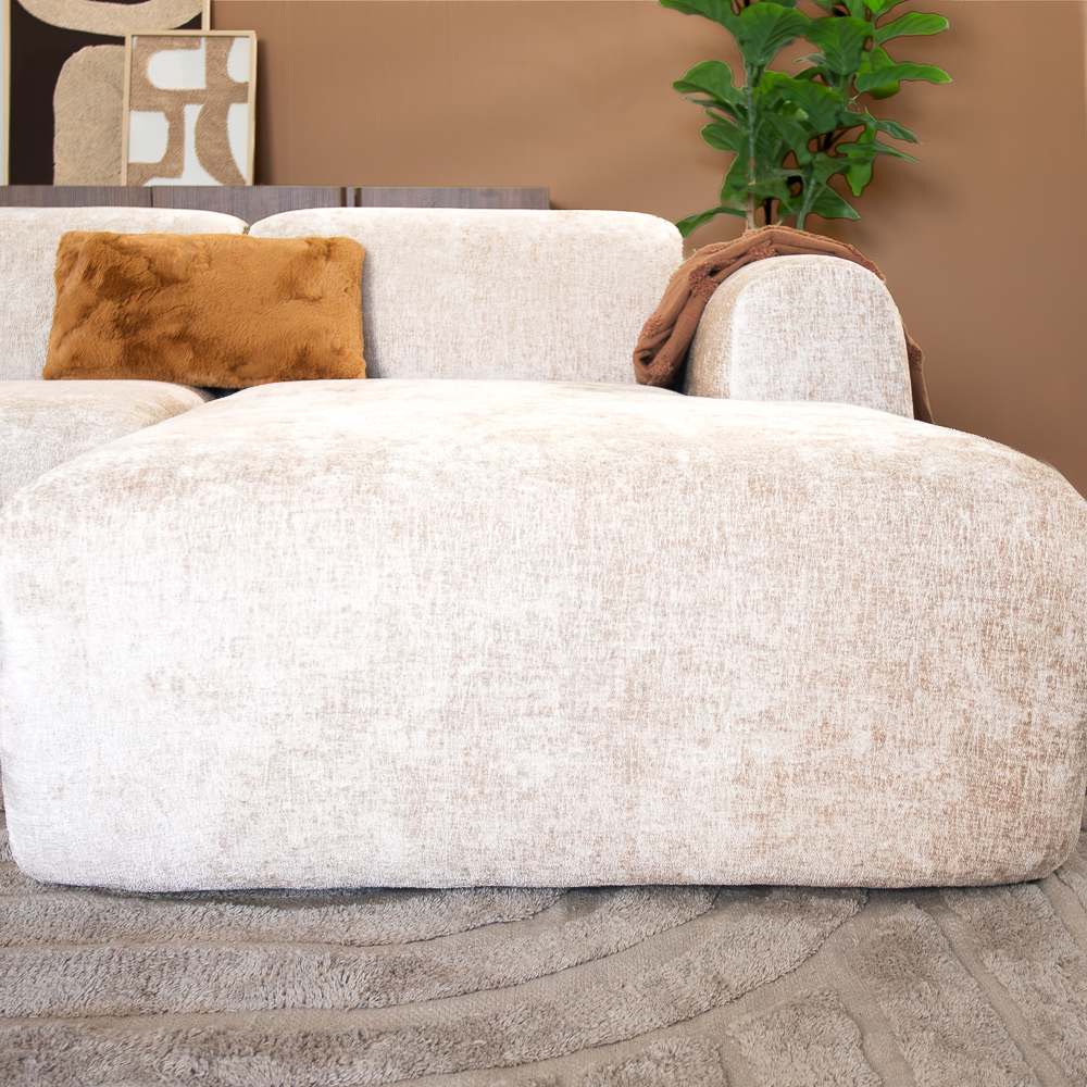 Ecksofa beige Chenille Stoff - 292x170 cm - Shane - rechts