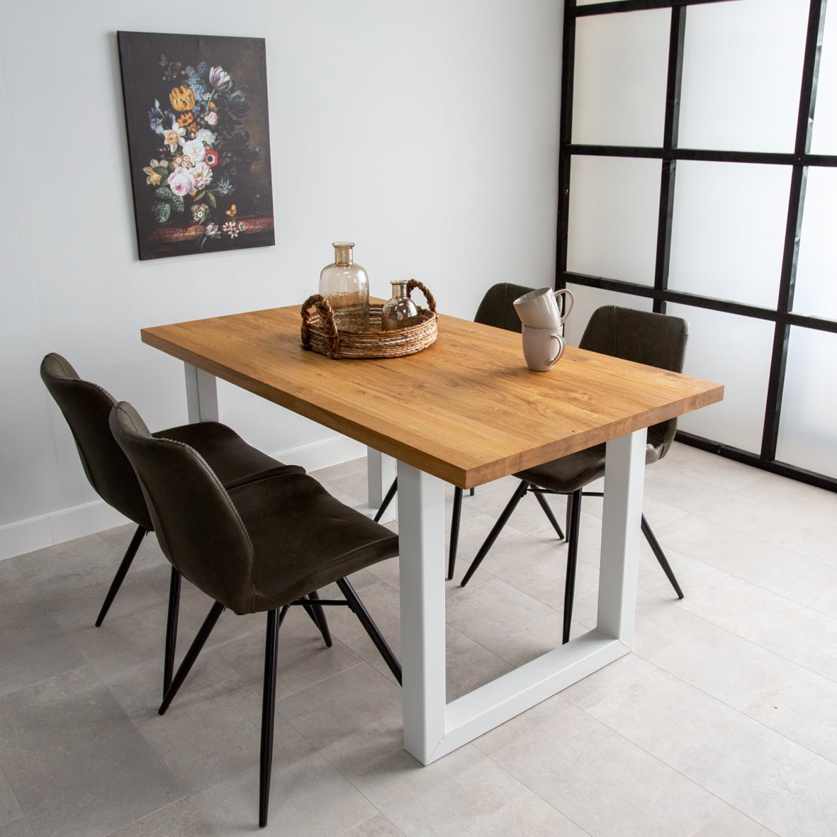 Esstisch Rover Eiche U-Bein Weiß