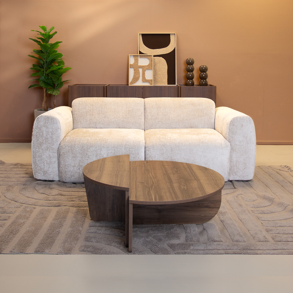 2-Sitzer-Sofa beige Chenille Stoff - 195x85 cm - Shane