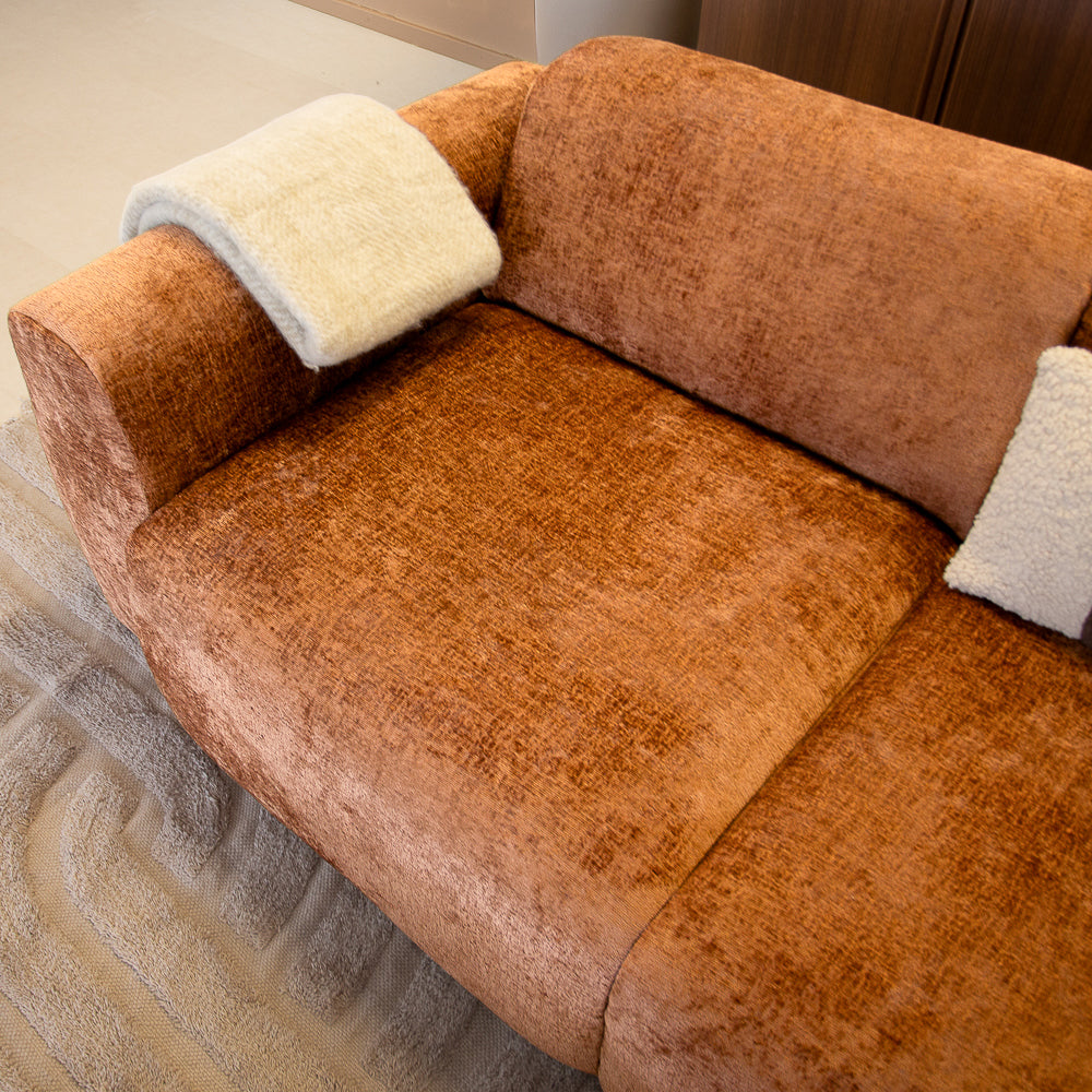 2-Sitzer-Sofa ocker Chenille Stoff - 195x85 cm - Shane