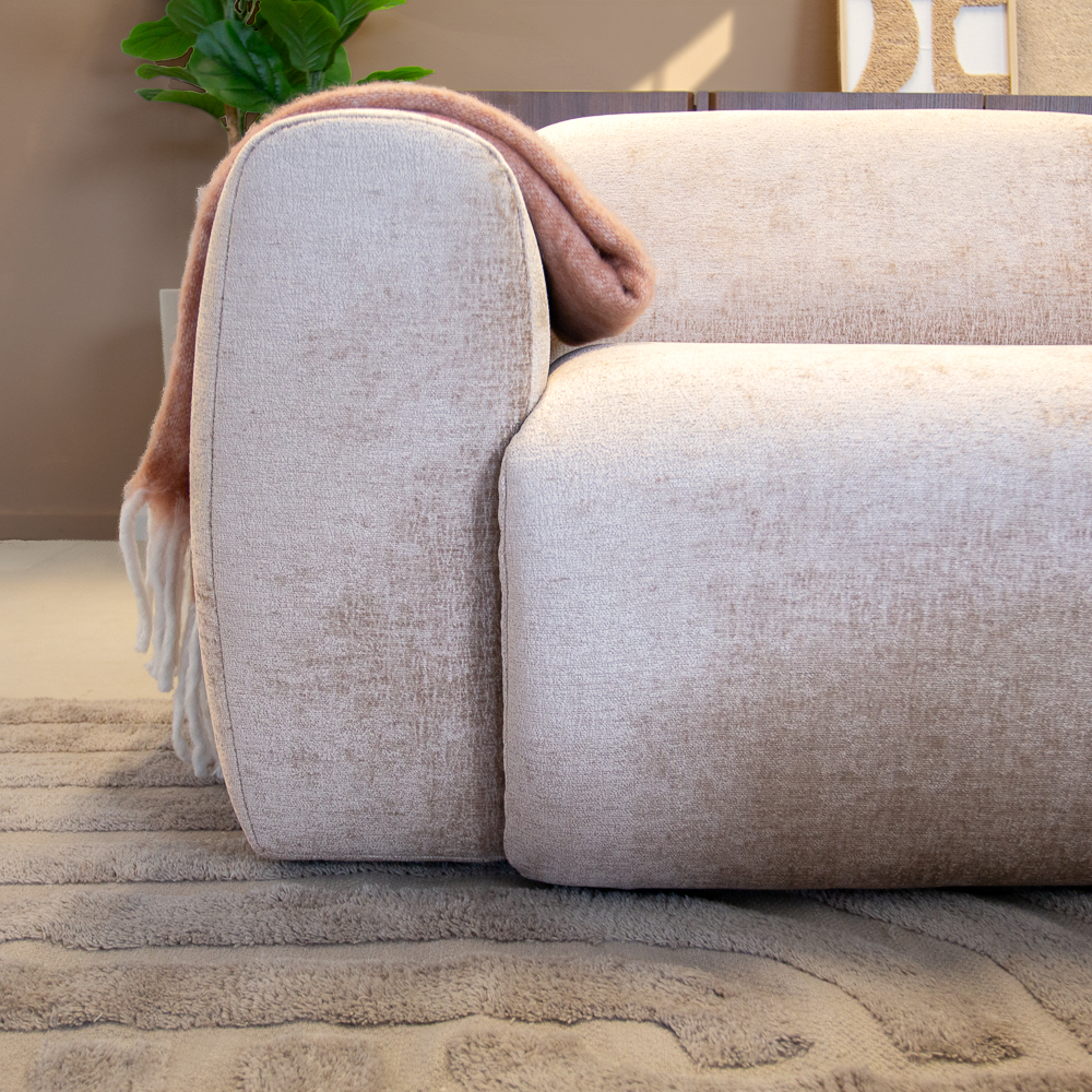 2-Sitzer-Sofa in Sand Chenille Stoff - 195x85 cm - Shane