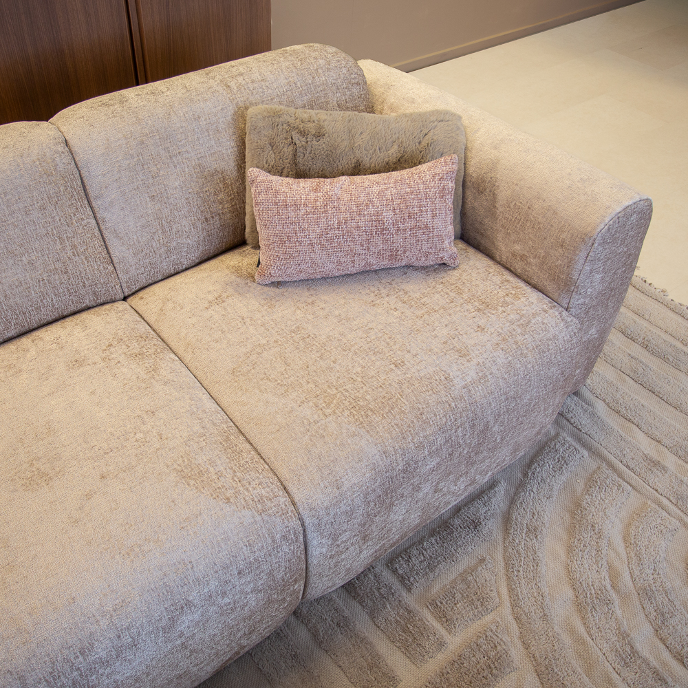 2-Sitzer-Sofa in Sand Chenille Stoff - 195x85 cm - Shane