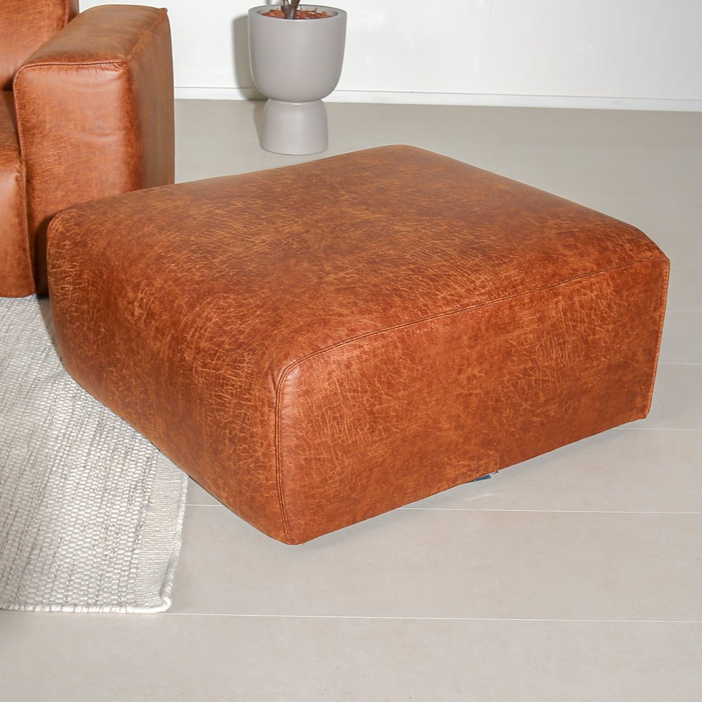 Hockers-Hocker cognac ecoleer - 98x88x43 cm - Jaylen-Dimehouse