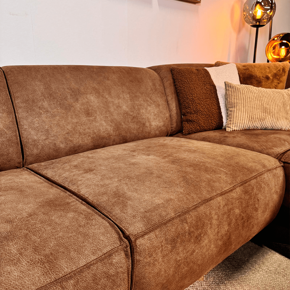 Industrielle Eckcouch Cognac Eco-Leder Brisbane - rechts