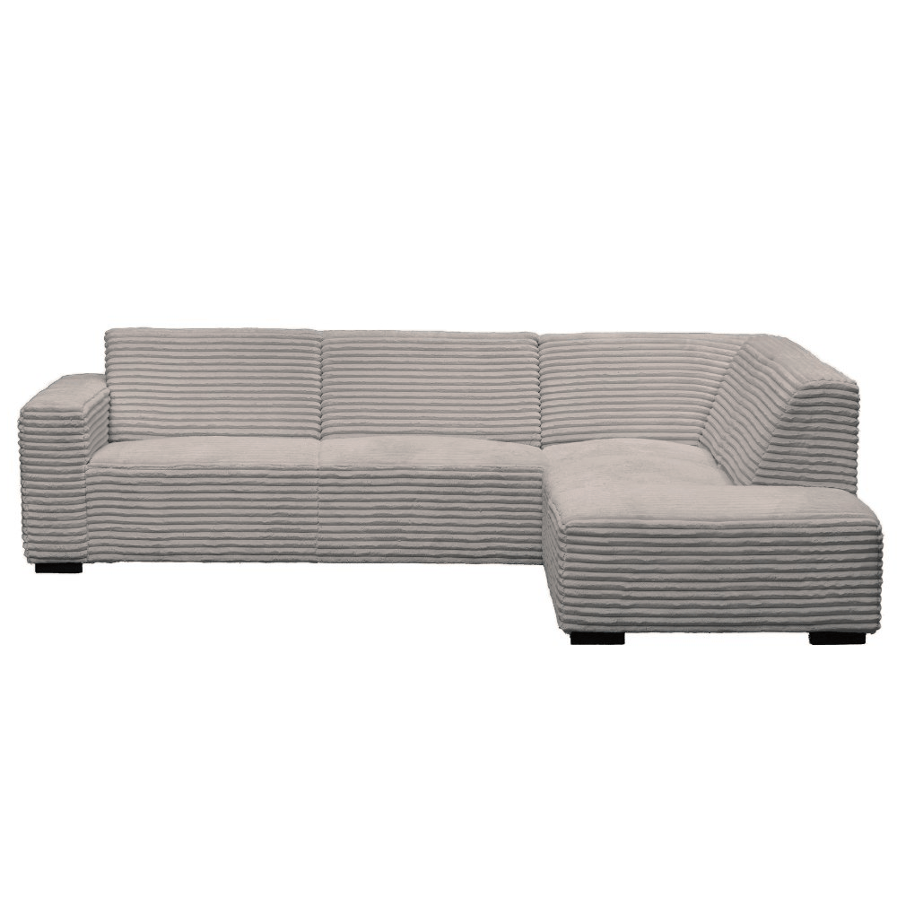 Ecksofa beige super weiches Rippstoff Gavi - rechts