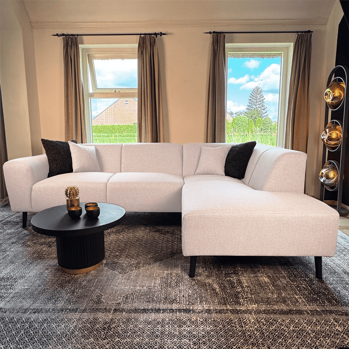 Ecksofa Moby Rechts Beige - 2,5-Sitzer + Chaise Longue