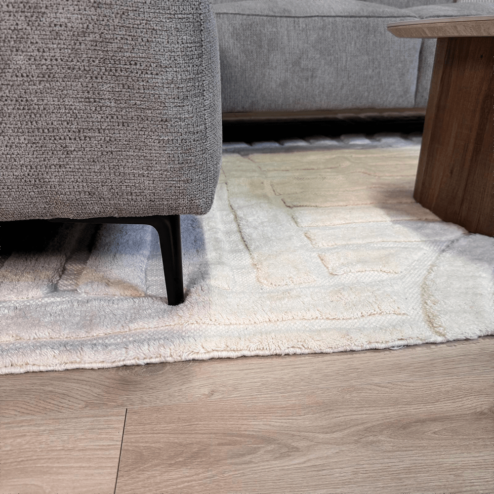 Ecksofa Taupe Chenille Gemäleerd Ravi – rechts