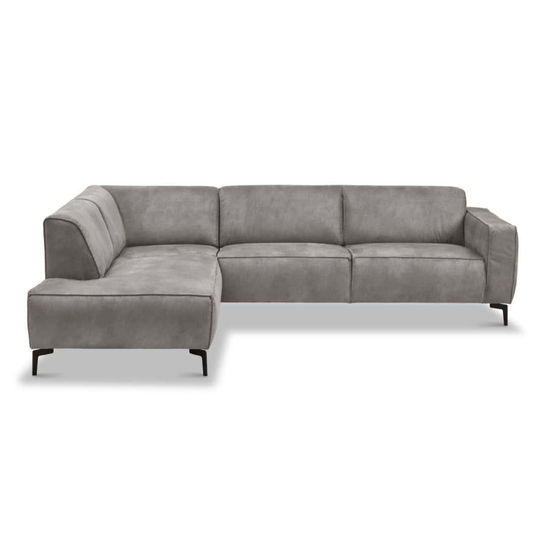 Industrielle Ecksofa anthrazit Eco-Leder Brisbane - links