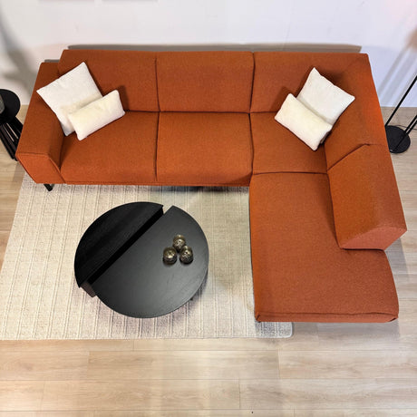 Ecksofa aus terrakotta Bouclé-Stoff Maël - rechts