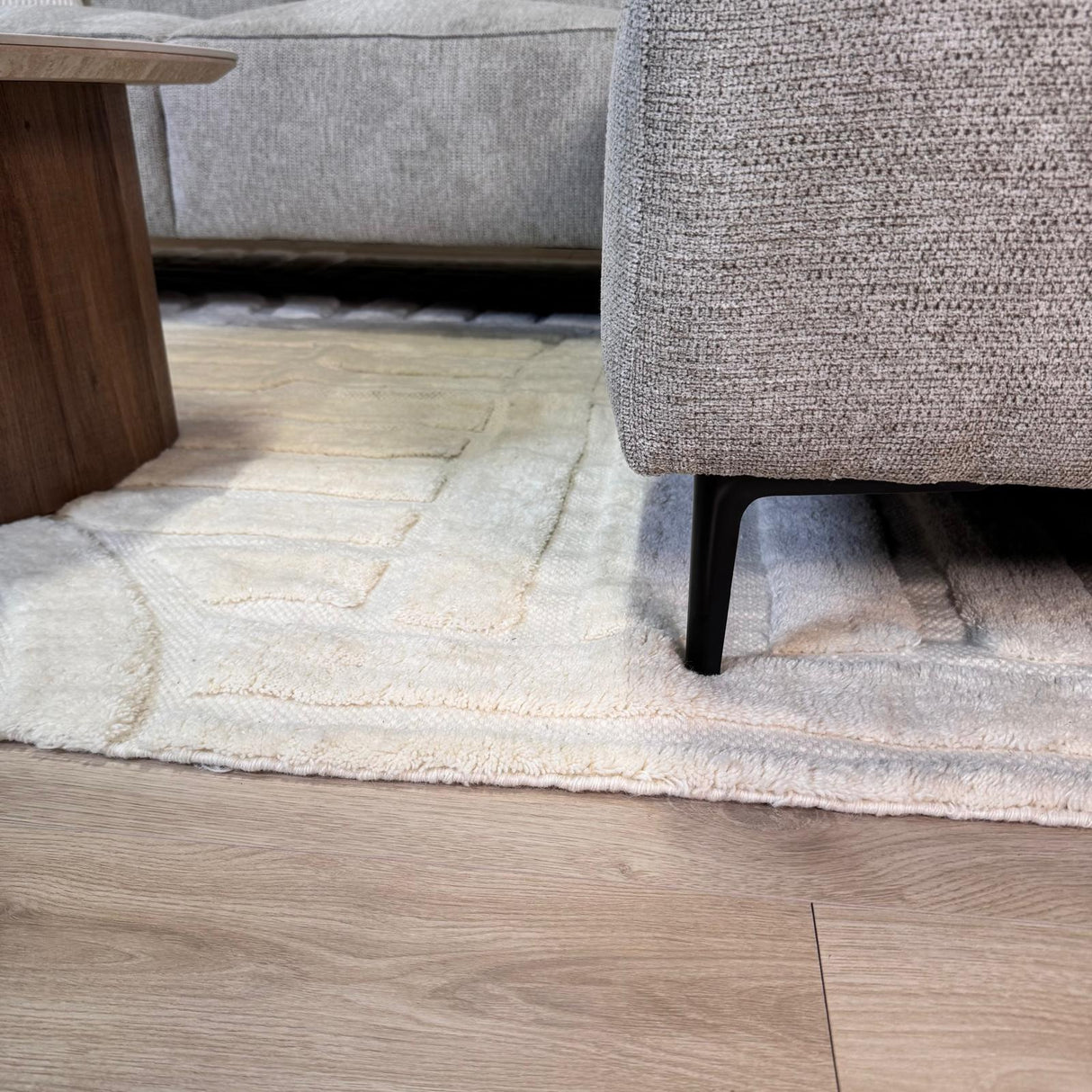 Ecksofa Grauer, mit Chenille gesprenkelter Ravi – rechts