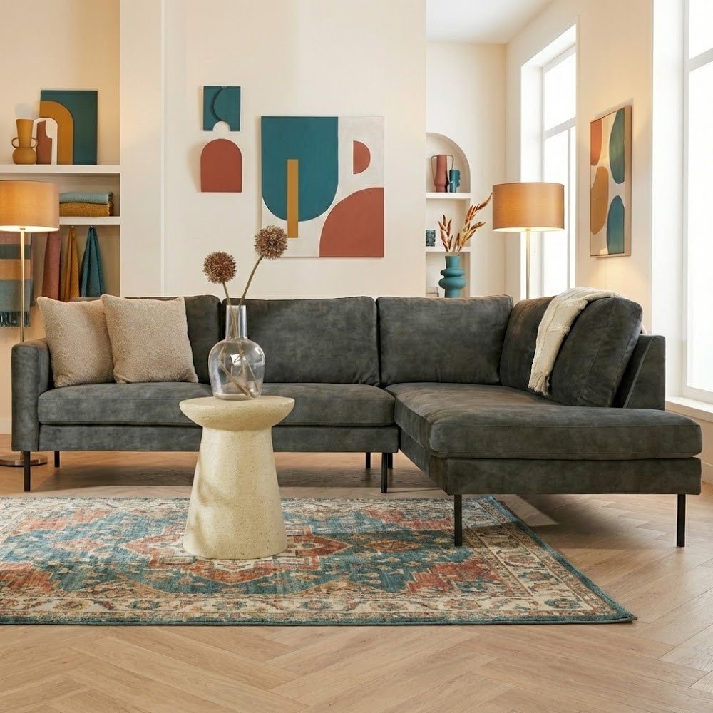 Ecksofa aus grünem Samt Gaya - rechts