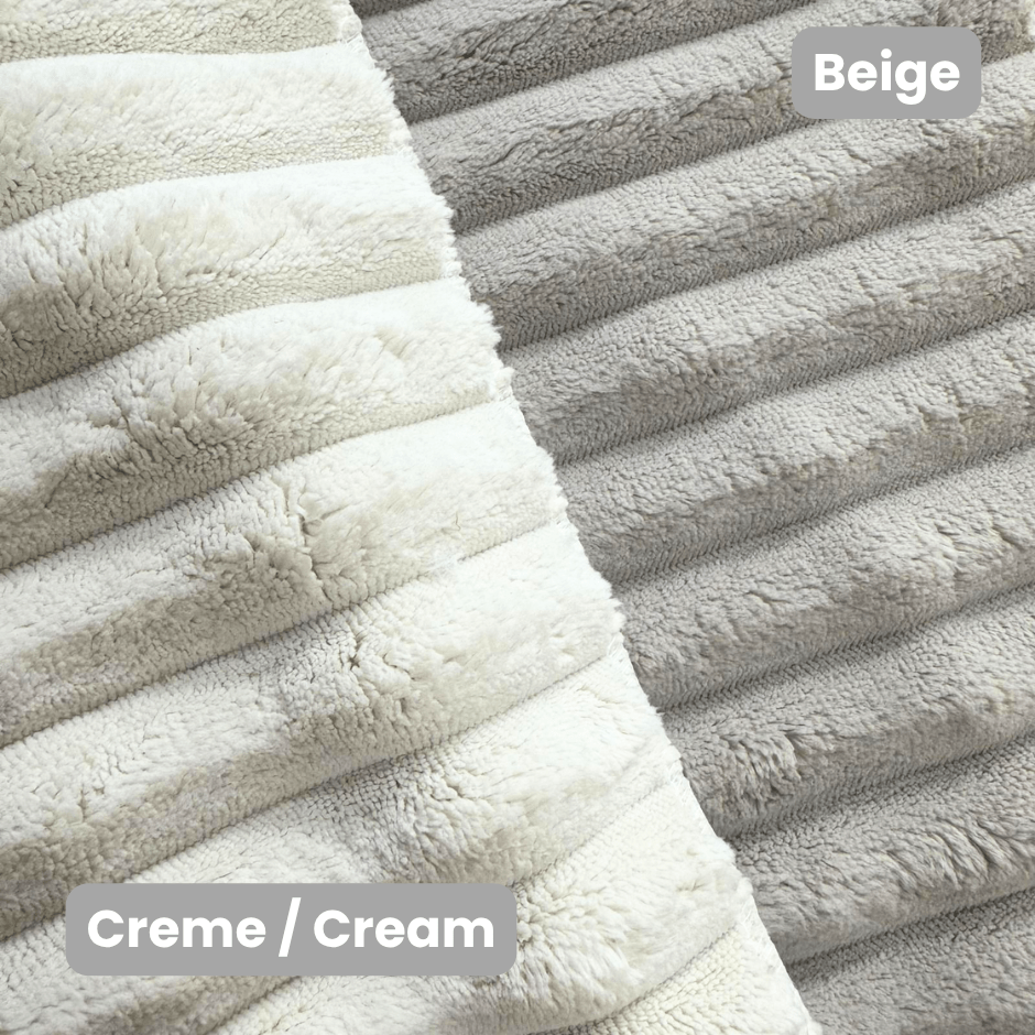 Ecksofa Creme superweiche Rippstoff Gavi - links