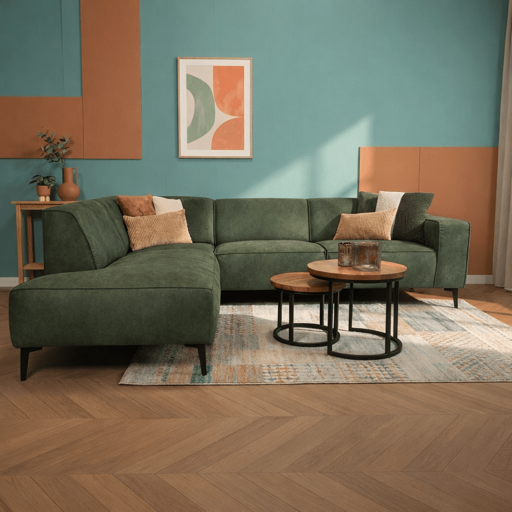 Industrielle Eckcouch Cognac Eco-Leder Brisbane - links