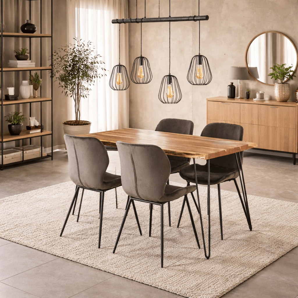 Industrieller Esstisch Novi Akazienholz 130x70