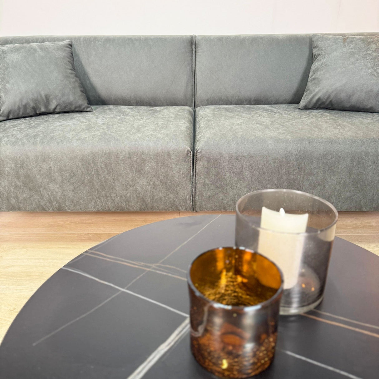 3-Sitzer Bank grün Mikrofaserstoff Davidson