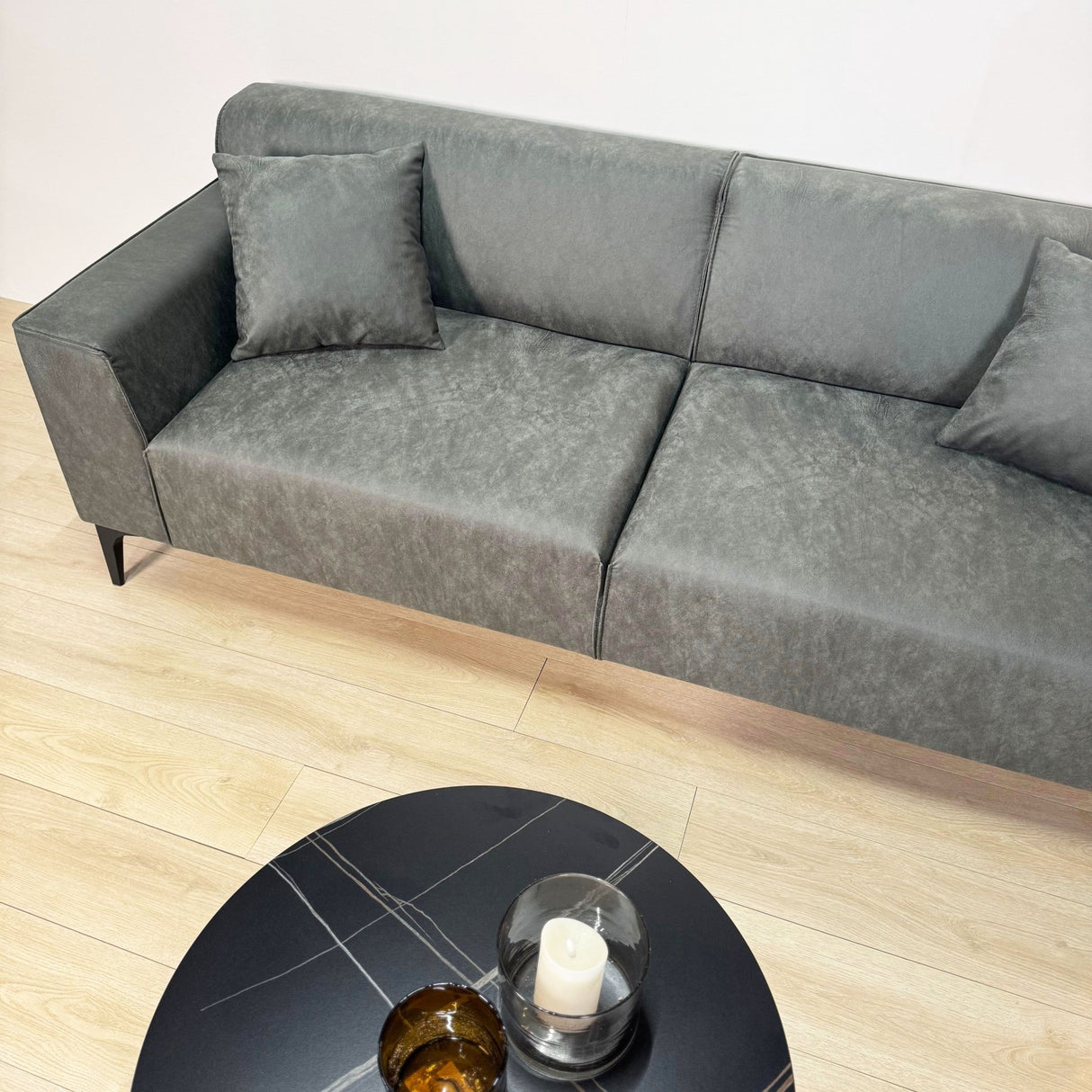 3-Sitzer Bank grün Mikrofaserstoff Davidson