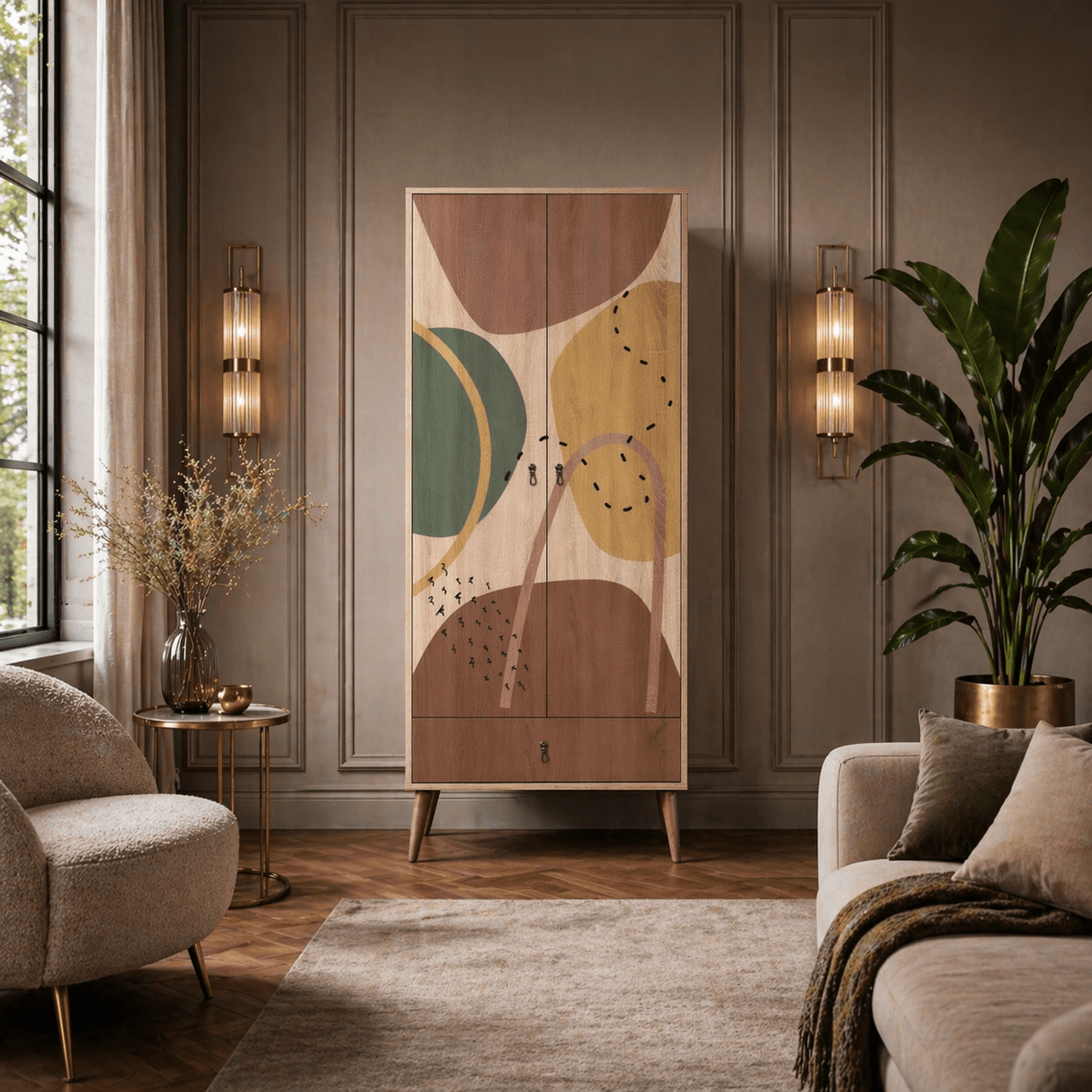 Garderobe City Gardrop Multicolor Melamin 80x190x45 cm