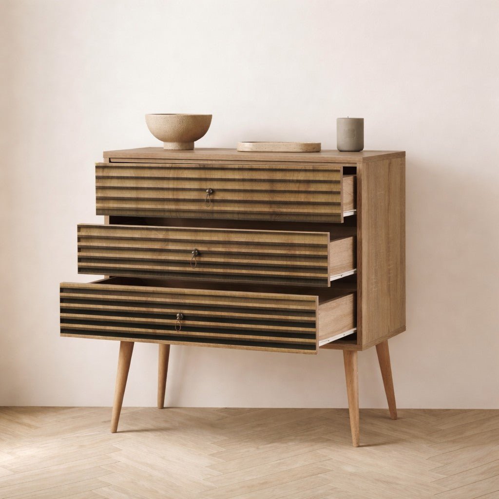 Ladekasten - Ladekast Trio Sonoma Eik Melamine 80x90x40 cm - Dimehouse