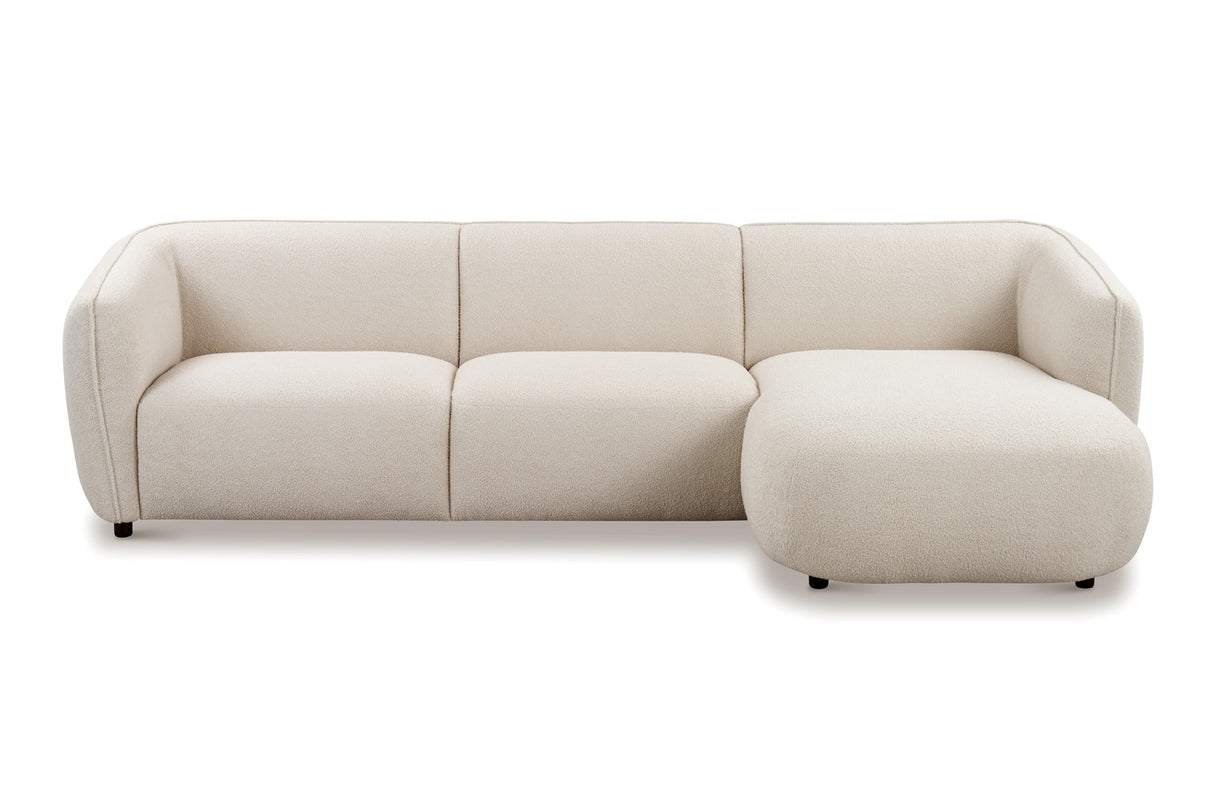 Ecksofa organische Form Creme Locken Sophie - rechts