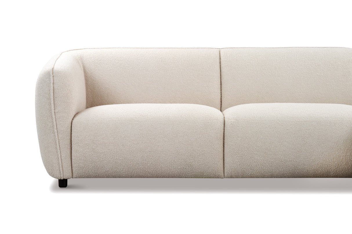 Ecksofa organische Form Creme Locken Sophie - rechts