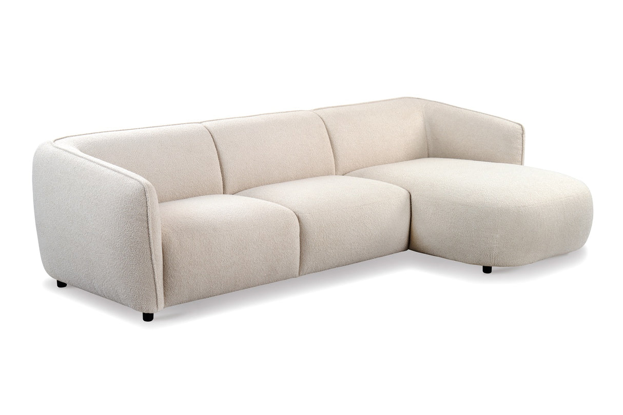 Ecksofa organische Form Creme Locken Sophie - rechts