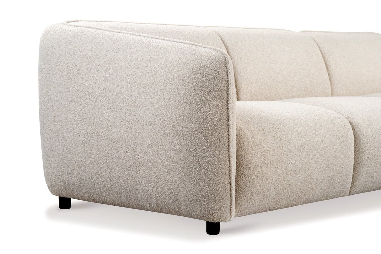 Ecksofa organische Form Creme Locken Sophie - rechts