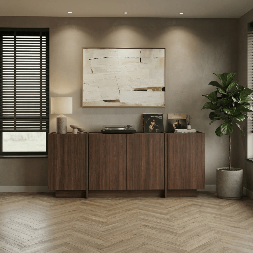 Kommoden Walnuss-Melamin Lowen 180 x 45 x 80 cm