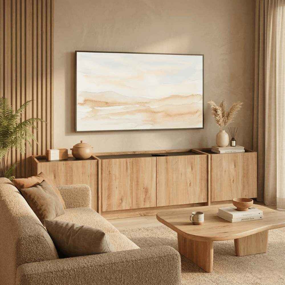 TV-Möbel in Eichenoptik, Melamin anthrazit, Lowen 180 cm