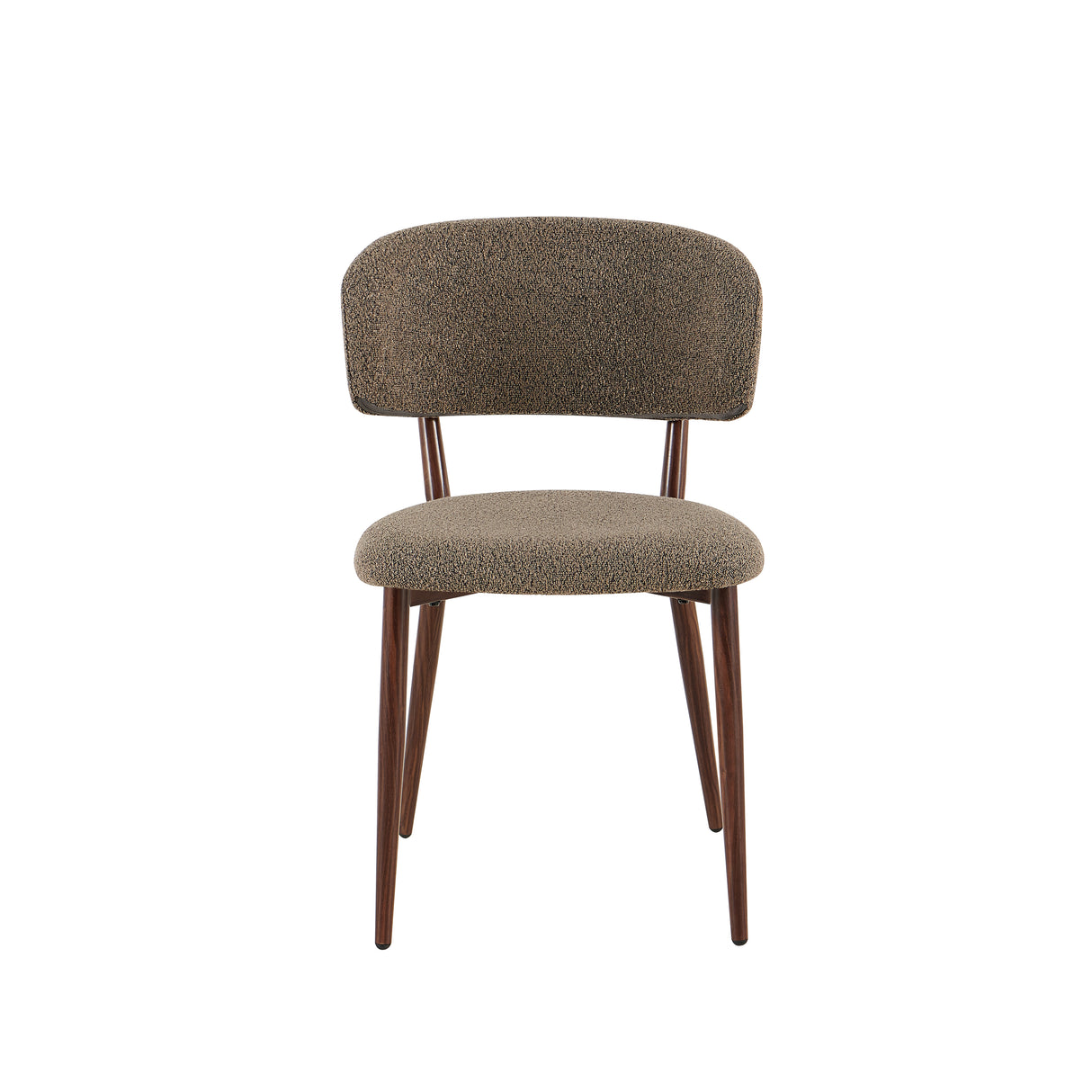 Japandi Esszimmerstuhl Yura Beige – Rahmen in Walnussoptik