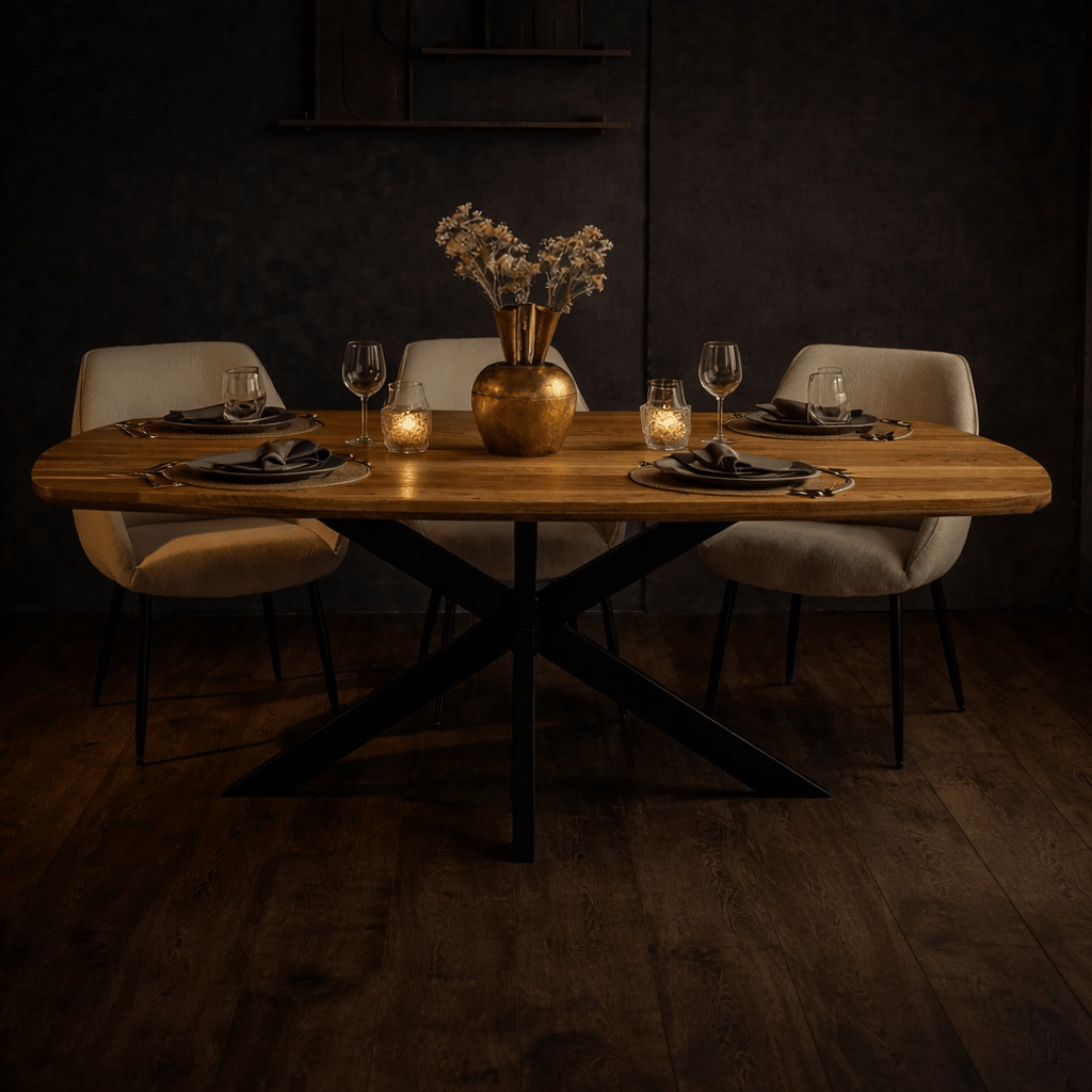 Esstisch Mikkel Eiche Dänisch Oval Matrix Rahmen Groß