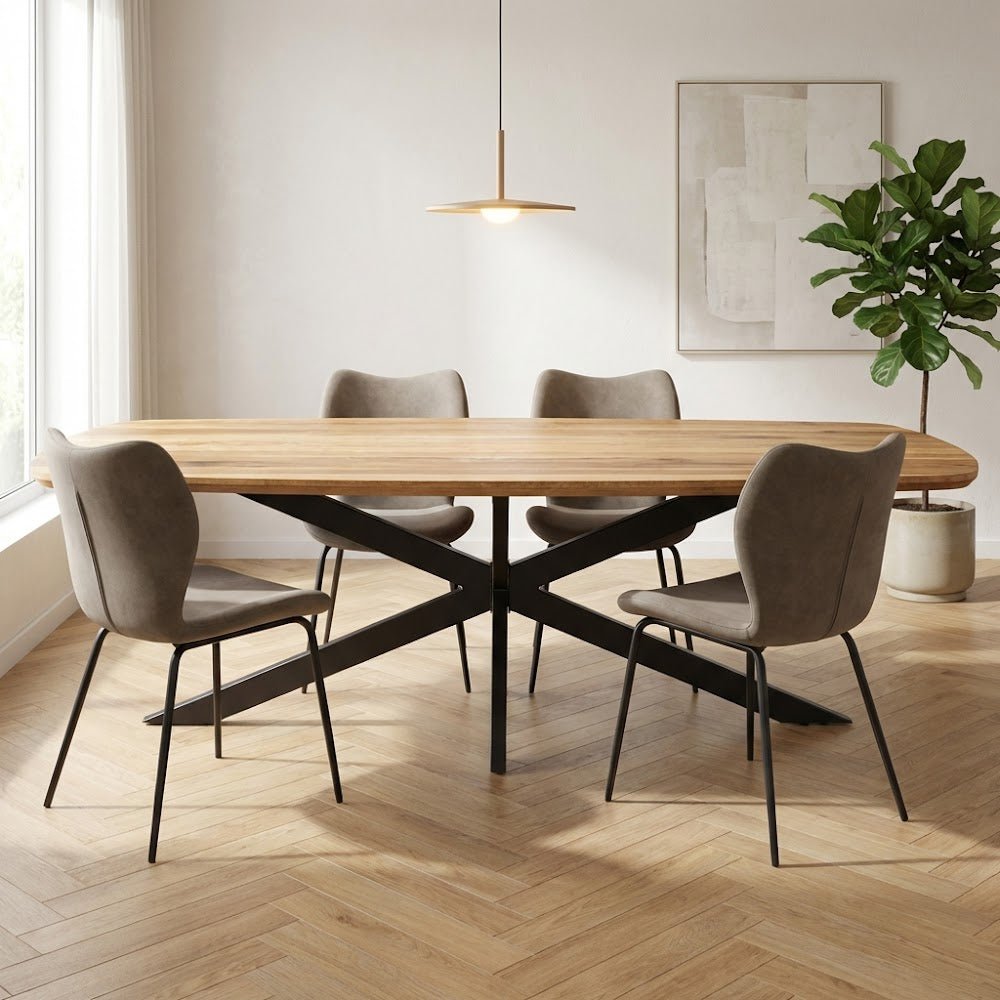 Esstisch Mikkel Eiche Dänisch Oval Matrix Rahmen Groß