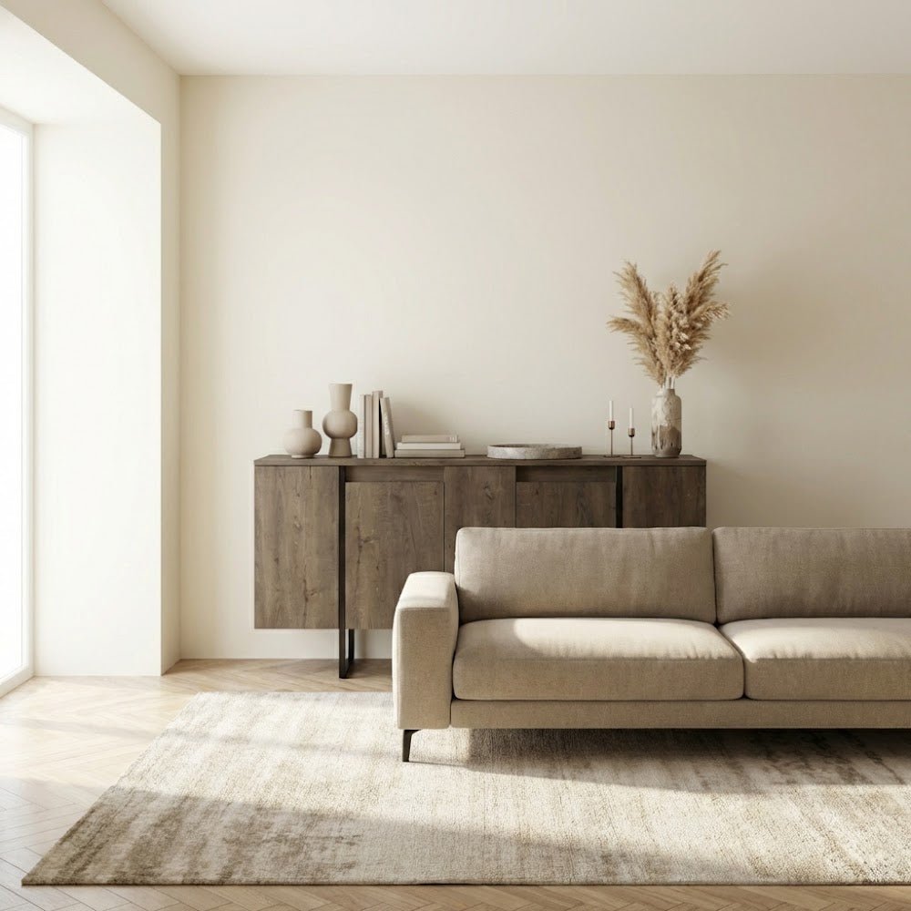 Moderne Kommode Walnuss Luxus 160x80x35 - Schwarzer Rahmen