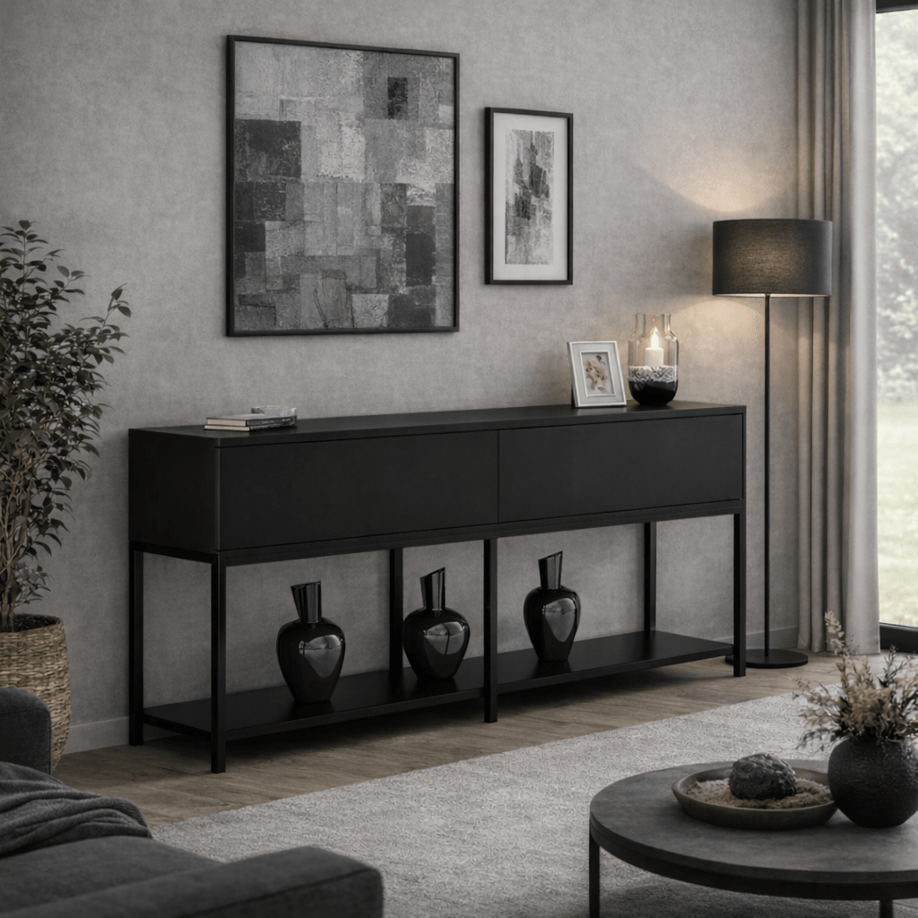 Modern Kommode Black Lord 150x30x80 - Zwei Fächer