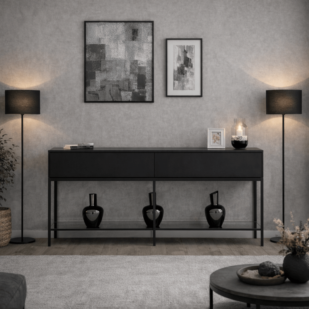 Modern Kommode Black Lord 150x30x80 - Zwei Fächer