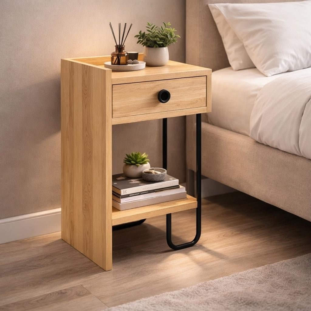 Nachttisch Sirius verließ Eiche Melamin 32x61x30 cm