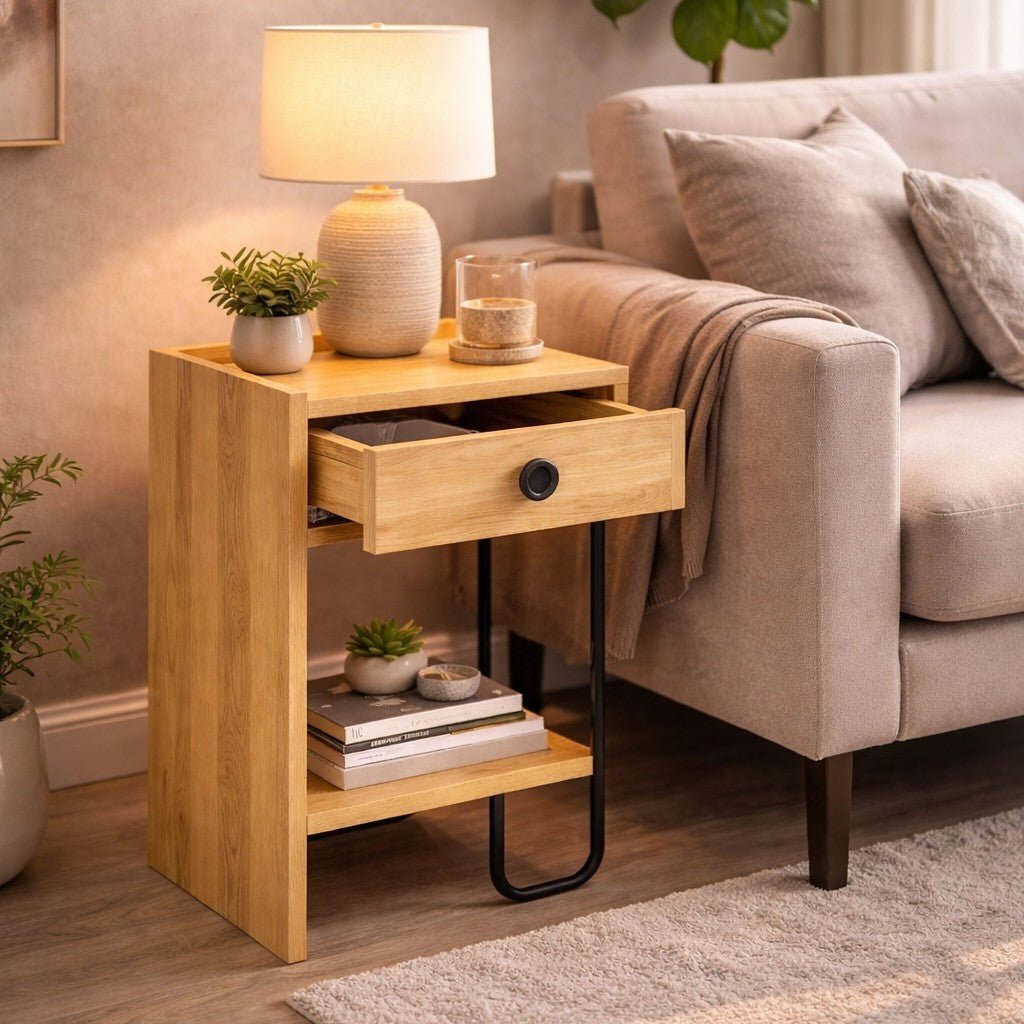 Nachttisch Sirius verließ Eiche Melamin 32x61x30 cm