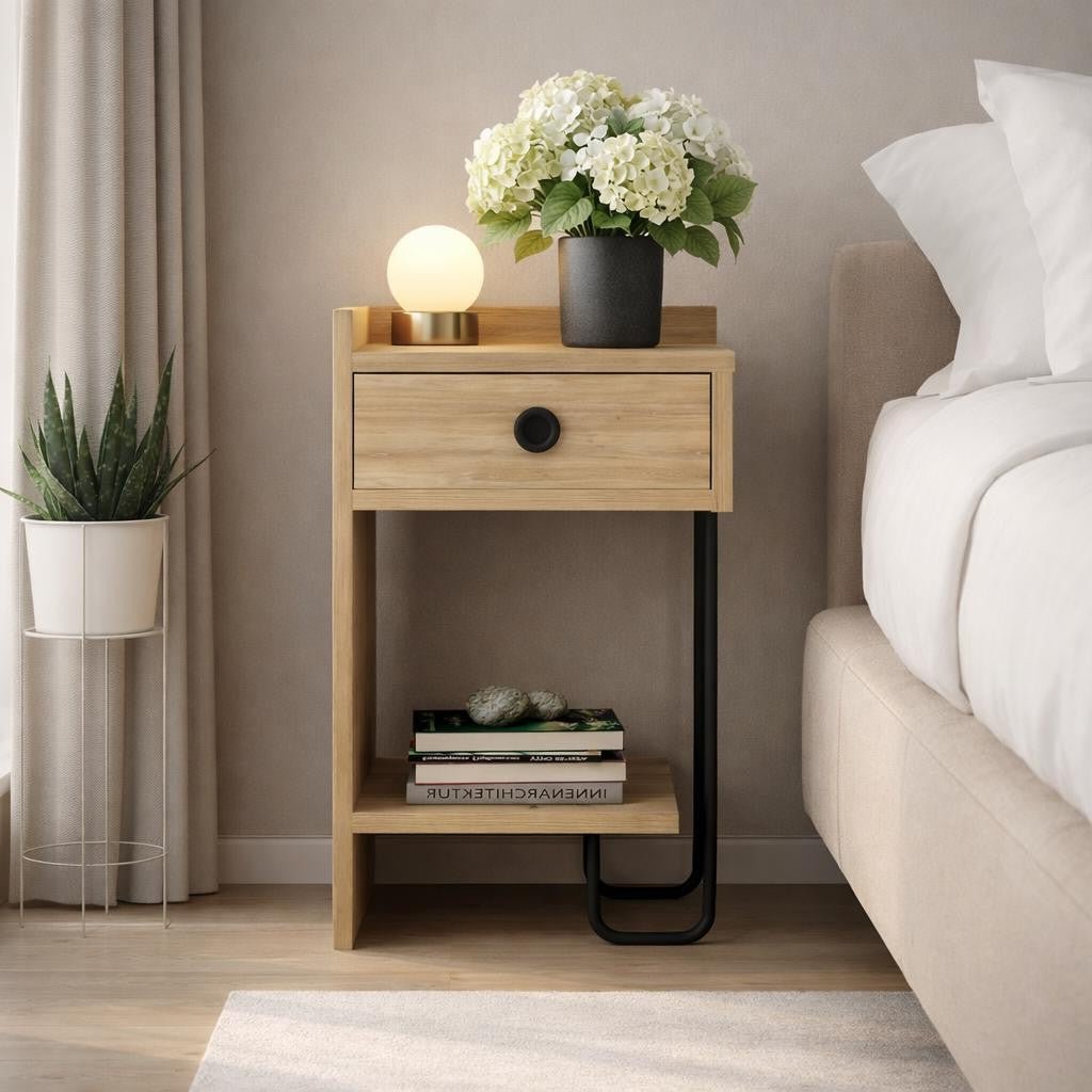 Nachttisch Sirius verließ Eiche Melamin 32x61x30 cm