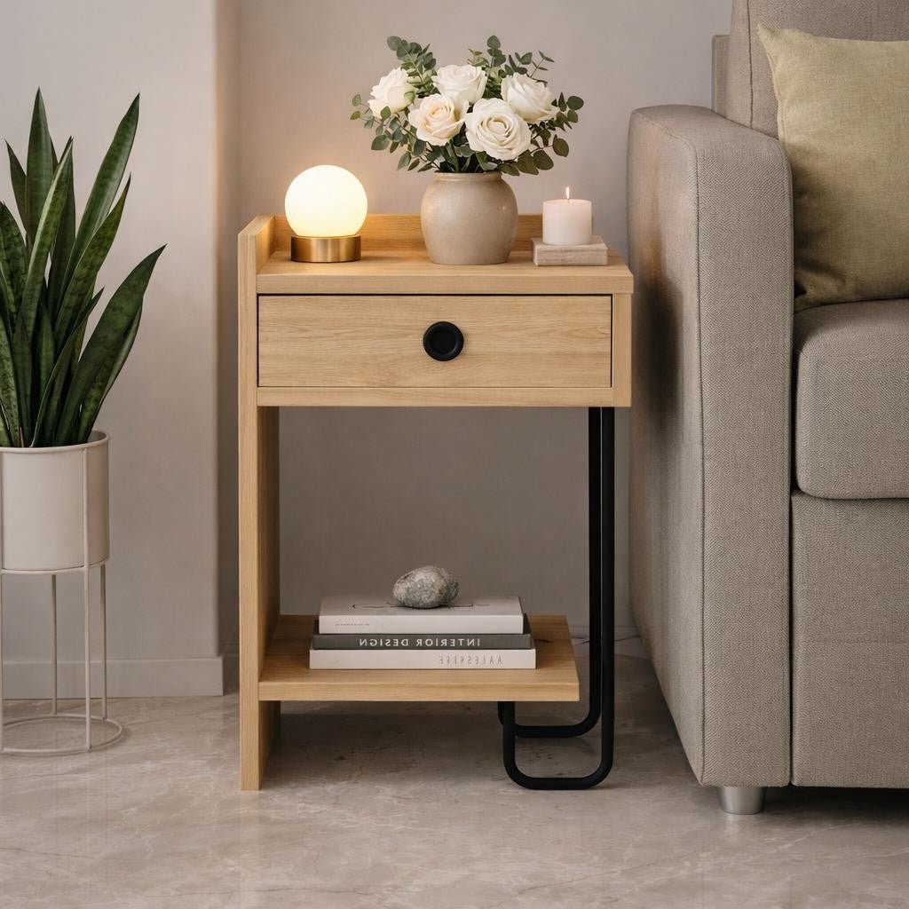 Nachttisch Sirius verließ Eiche Melamin 32x61x30 cm