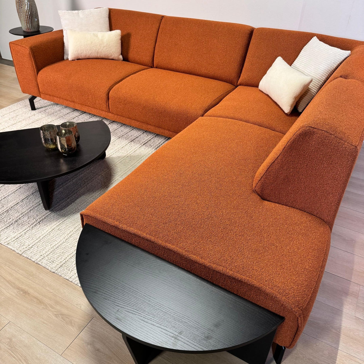 Runde Couchtisch Schwarz Gestuft Melamin 85 cm Orin